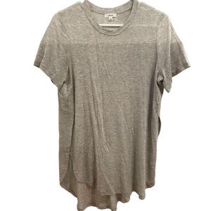 Wilfred TShirt Womens S Crewneck Long Line Split Hem Heather Gray Airy Opaque